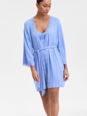 I.n.c. International Concepts Women's Lace-Trim Knit Wrap Robe